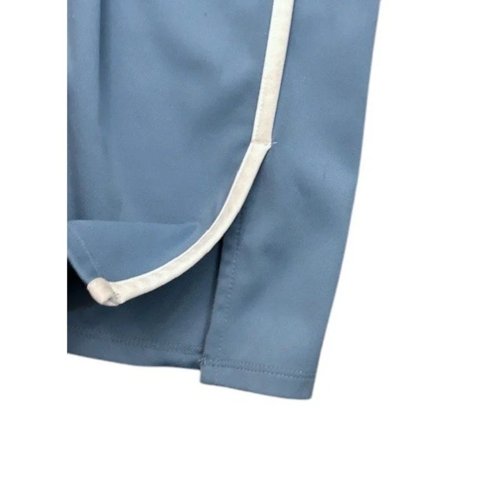 JoyLab Womens L Blue Athletic Wide Leg Jumpsuit Twist Back Stripe Leg Pockets - Picture 11 of 16